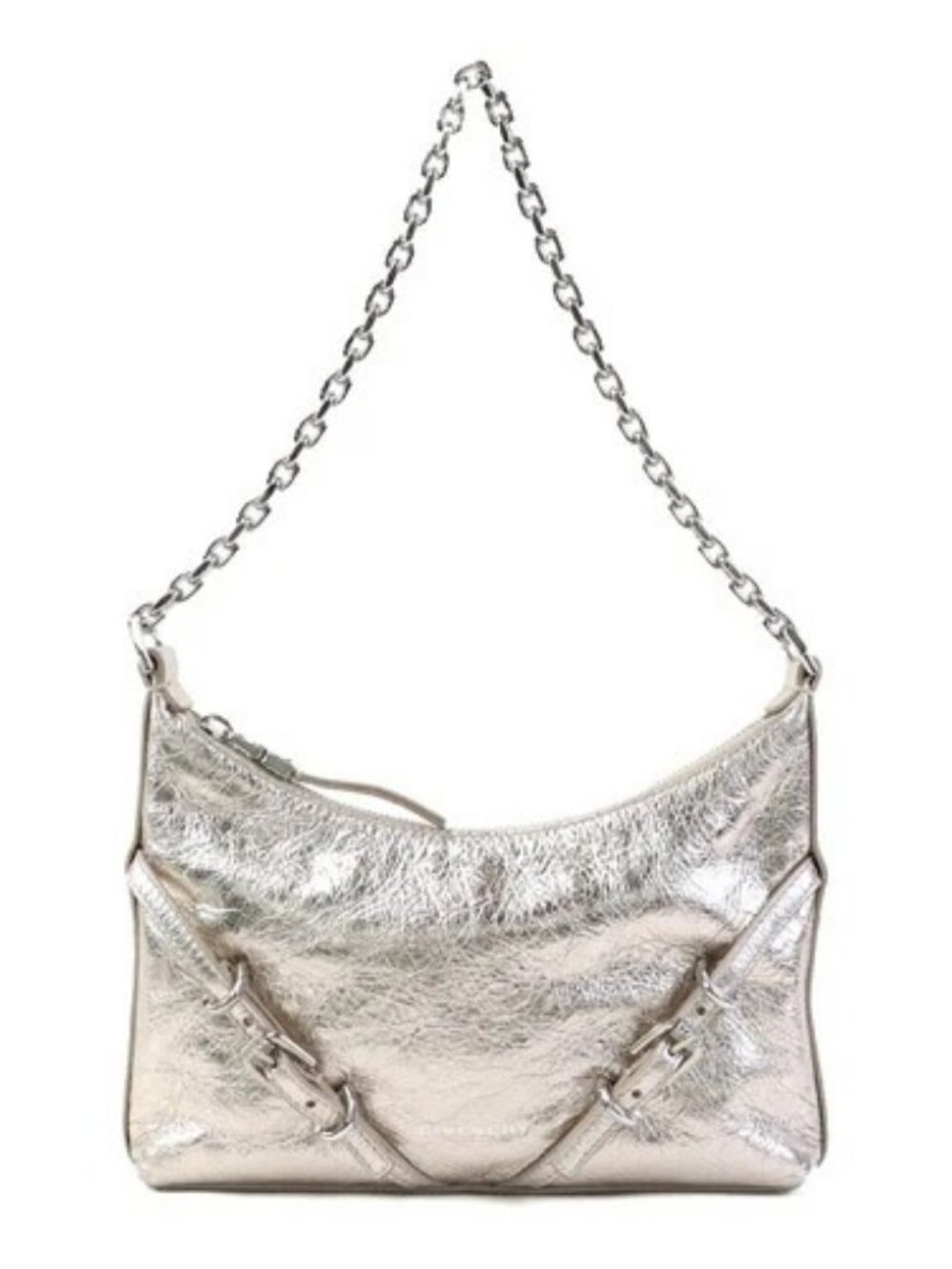 Auth GIVENCHY Shoulder Bag Gold/Silver Leather/Metal - h32480k